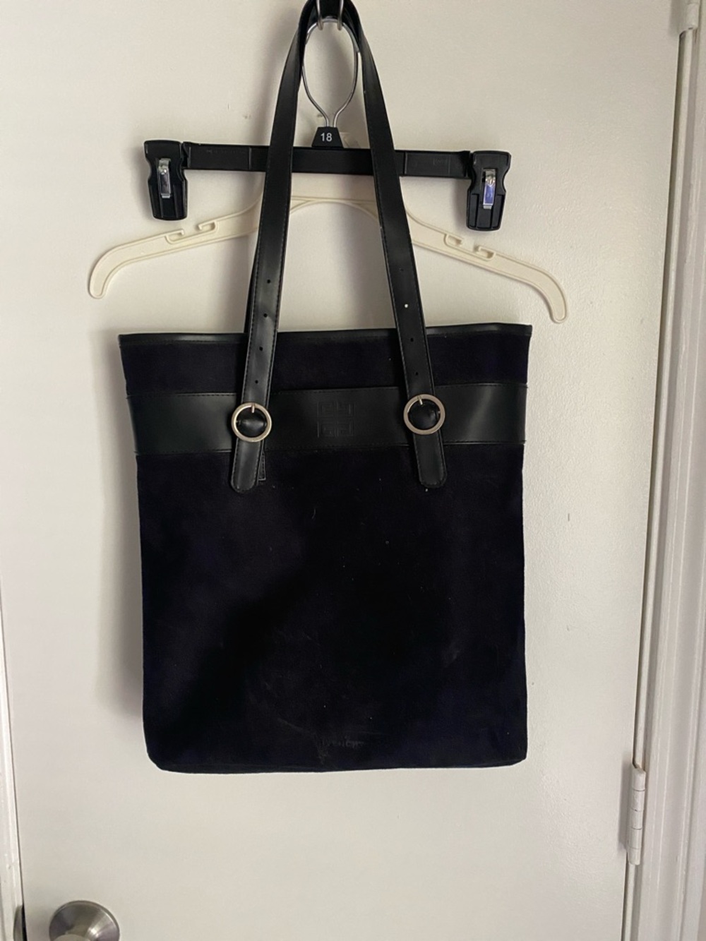 Givenchy Black Suede Tote with Leather Straps